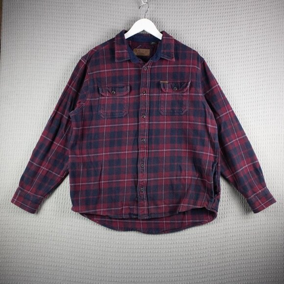 Orvis Cotton Checkered Flannel Thick Mens Button Up XL - Picture 1 of 8